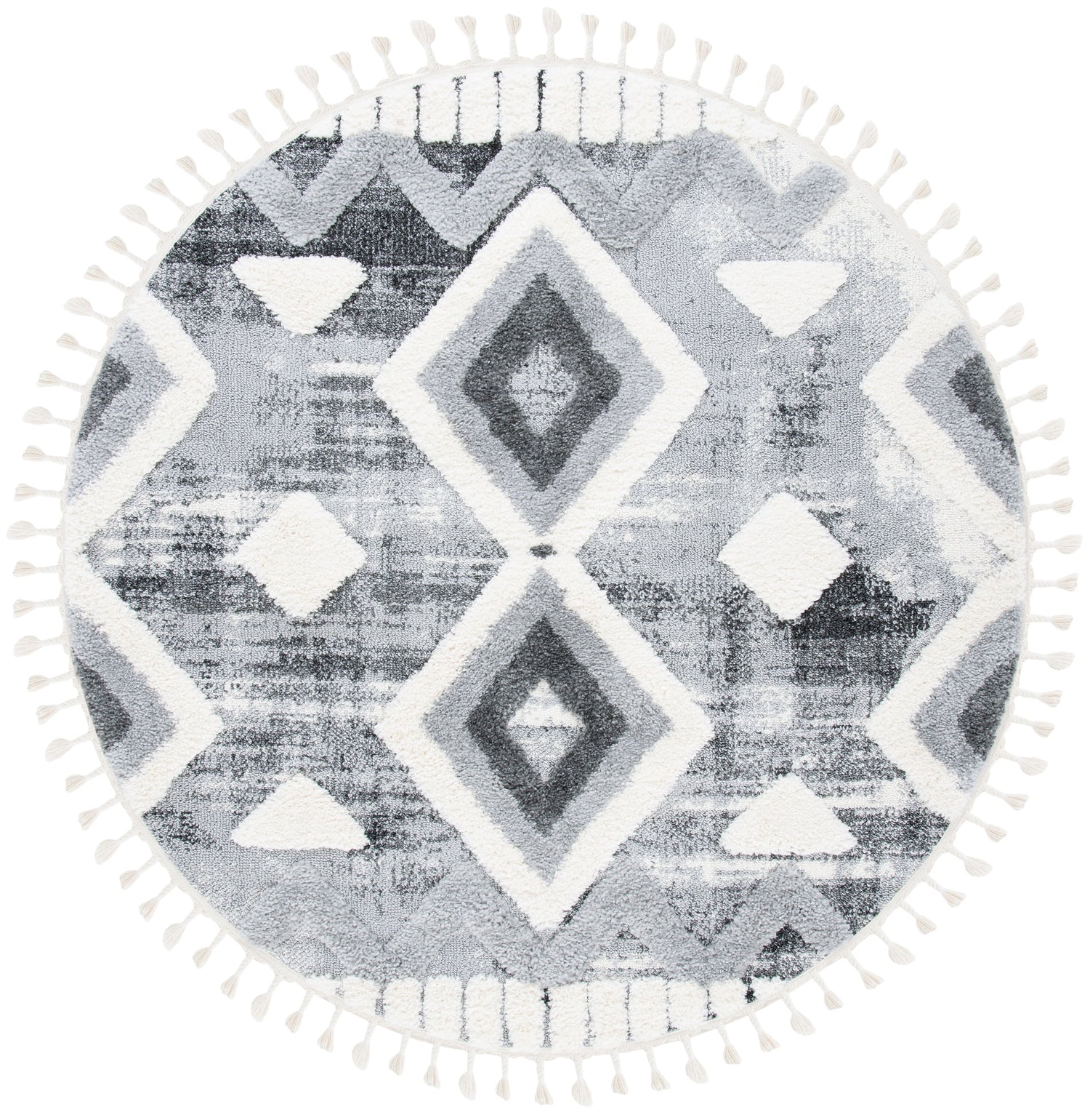 Safavieh Moroccan Tassel Shag Mts656F Grey/Ivory Rugs.