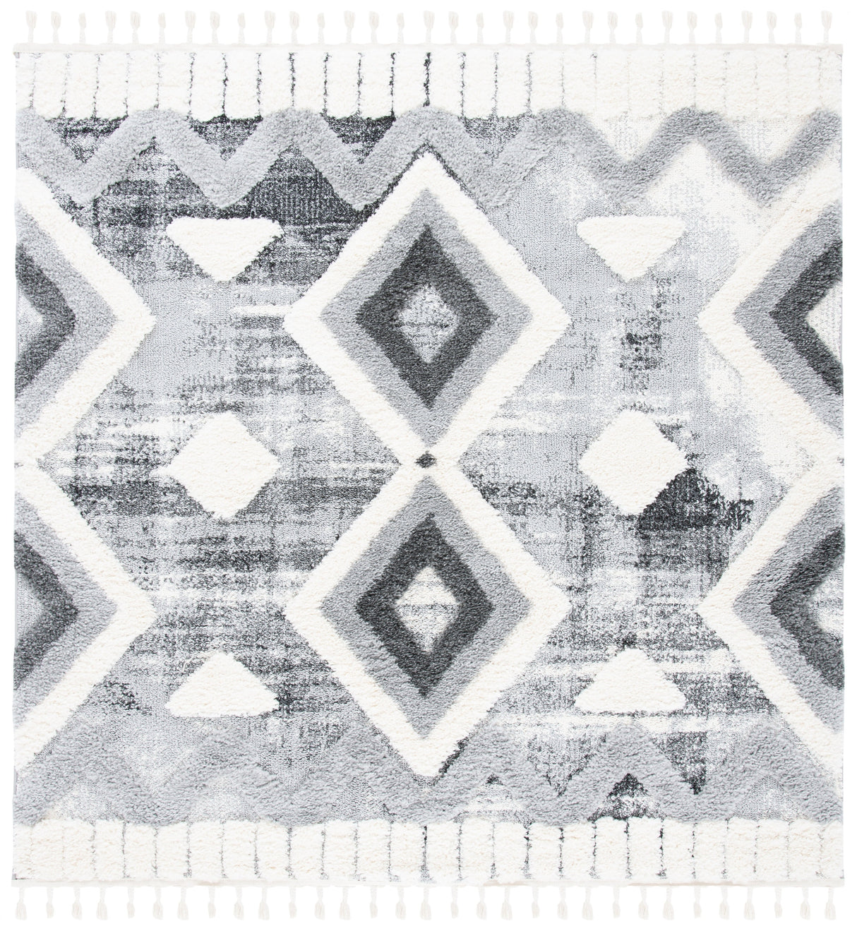 Safavieh Moroccan Tassel Shag Mts656F Grey/Ivory Rugs.