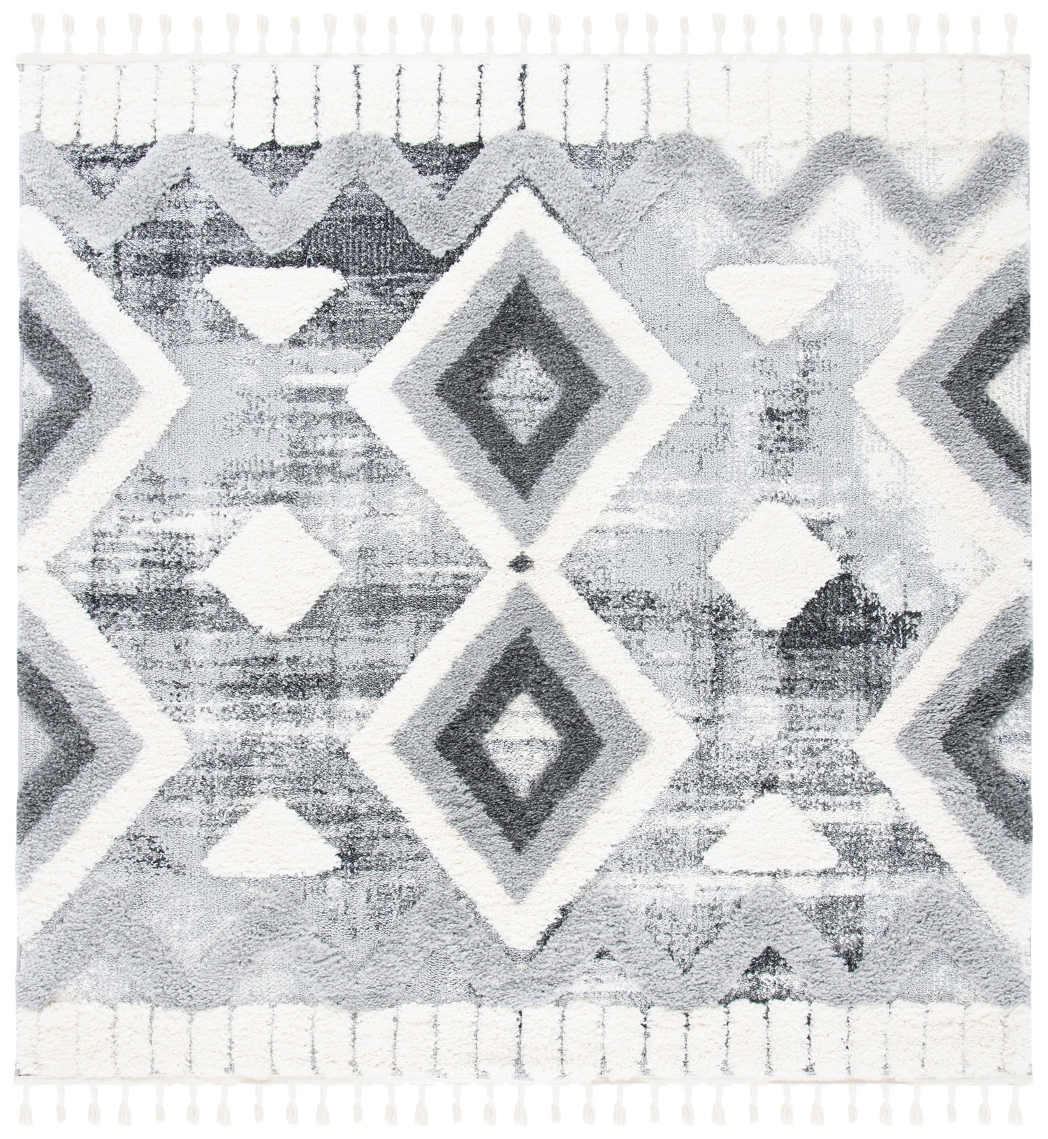 Safavieh Moroccan Tassel Shag Mts656F Grey/Ivory Rugs.