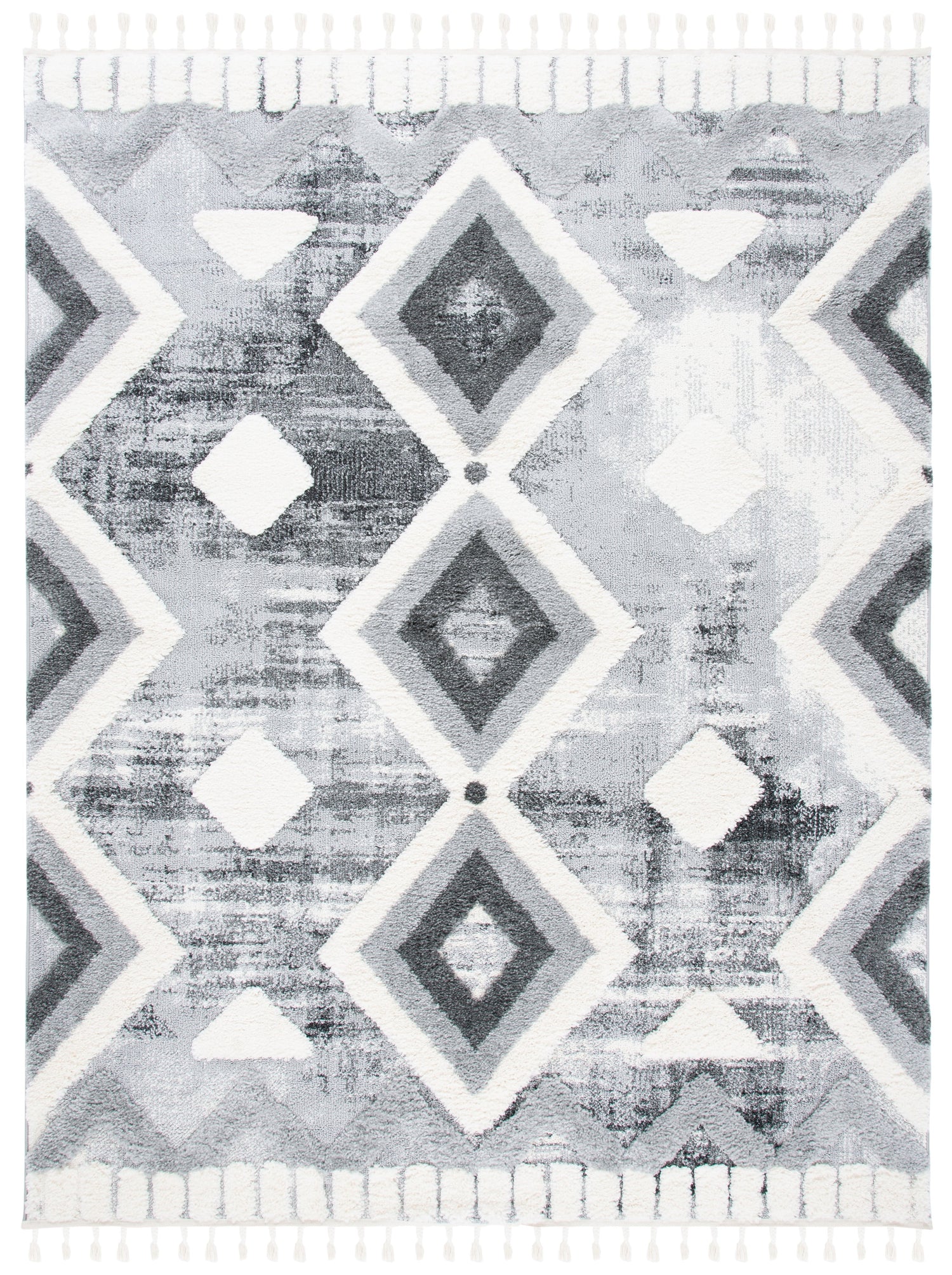 Safavieh Moroccan Tassel Shag Mts656F Grey/Ivory Rugs.