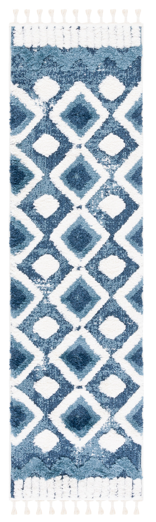 Safavieh Moroccan Tassel Shag Mts656M Blue/Ivory Rug.