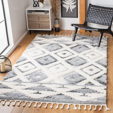 Safavieh Moroccan Tassel Shag Mts661F Grey/Ivory Rugs.