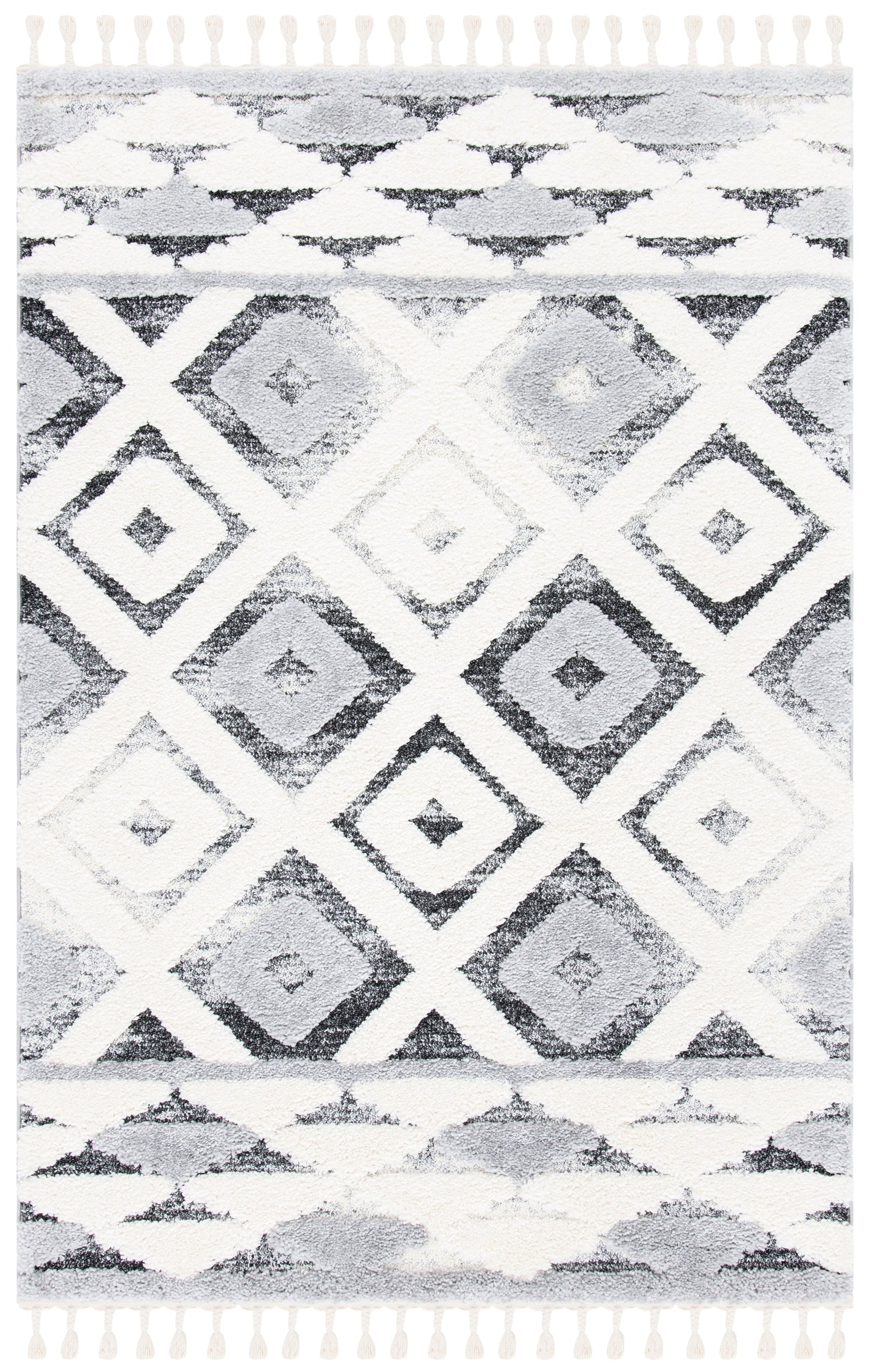 Safavieh Moroccan Tassel Shag Mts661F Grey/Ivory Rugs.