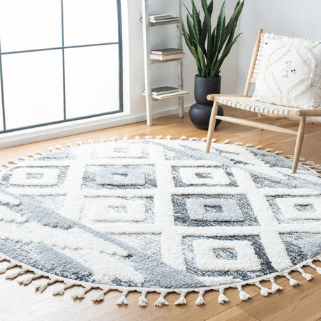 Safavieh Moroccan Tassel Shag Mts661F Grey/Ivory Rugs.