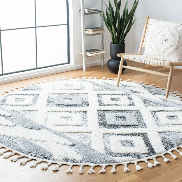 Safavieh Moroccan Tassel Shag Mts661F Grey/Ivory Rugs.