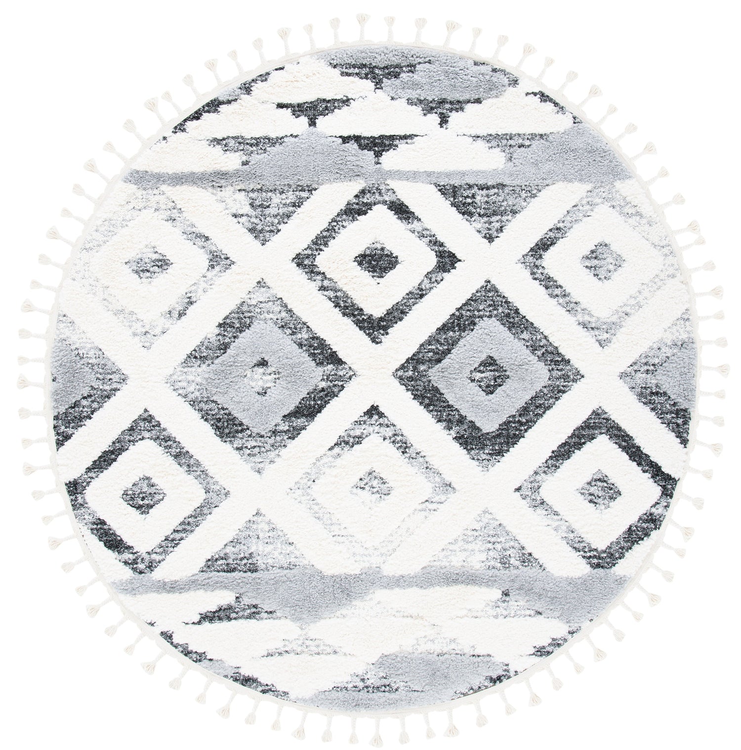 Safavieh Moroccan Tassel Shag Mts661F Grey/Ivory Rugs.