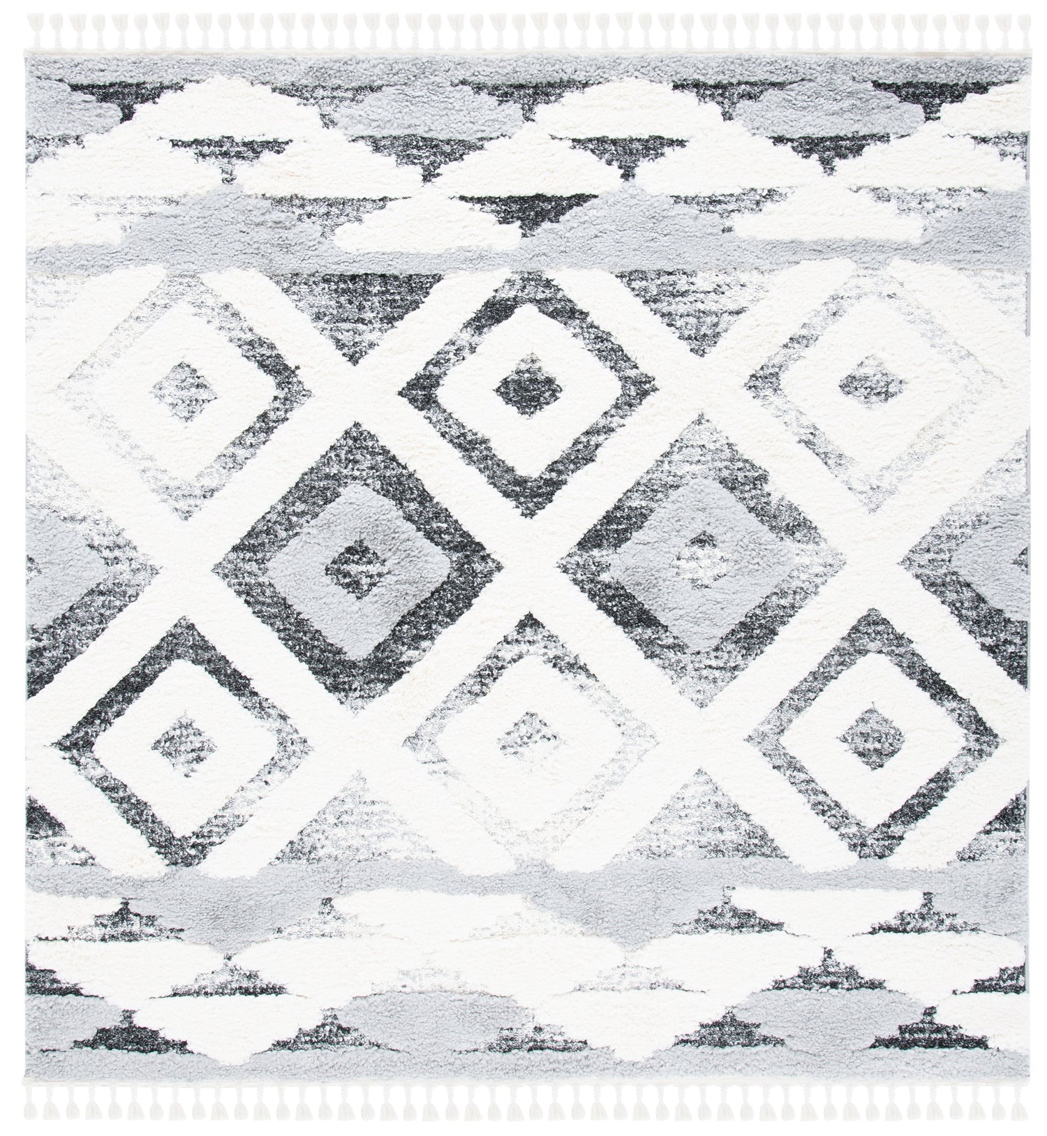 Safavieh Moroccan Tassel Shag Mts661F Grey/Ivory Rugs.