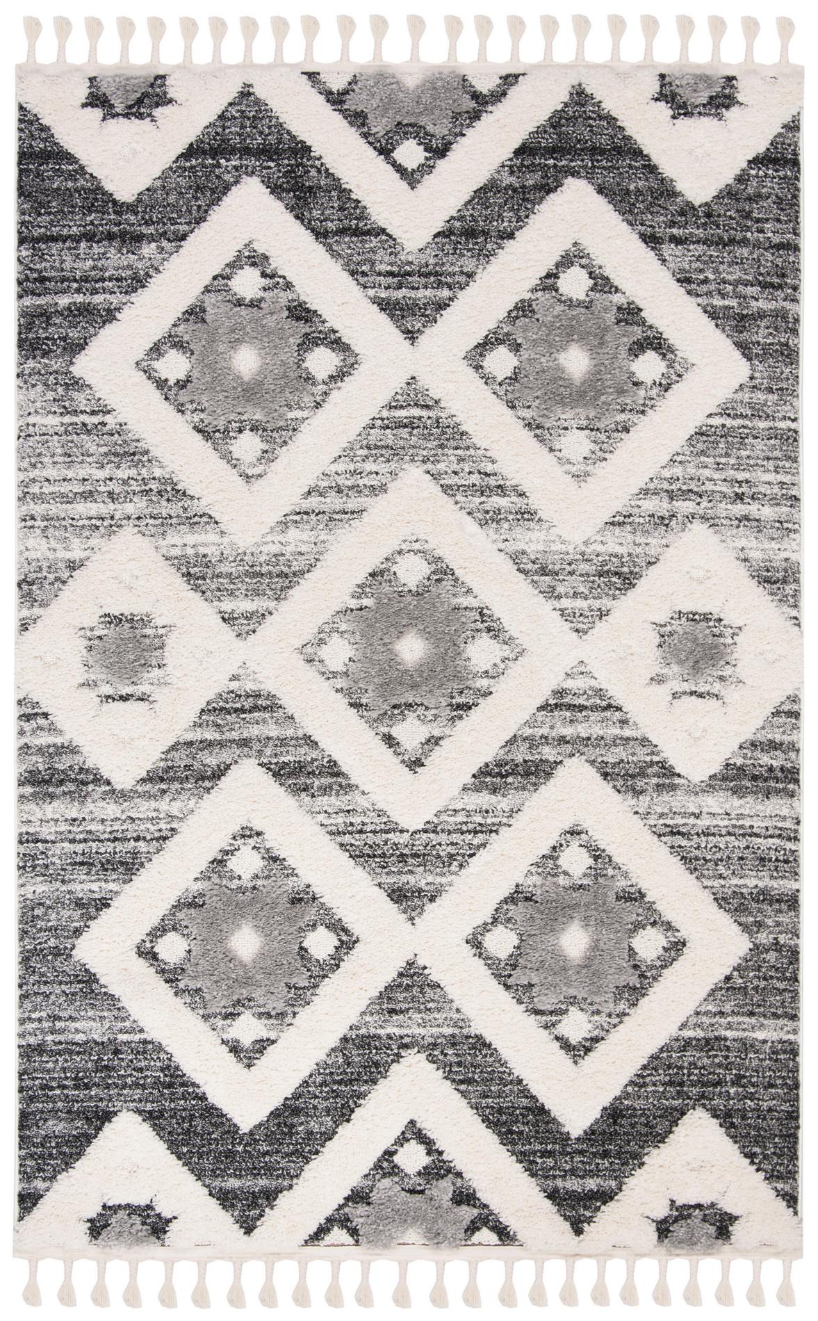 Safavieh Moroccan Tassel Shag Mts664G Grey/Ivory Rug.