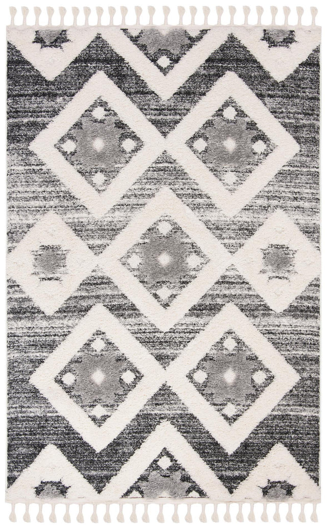 Safavieh Moroccan Tassel Shag Mts664G Grey/Ivory Rug.