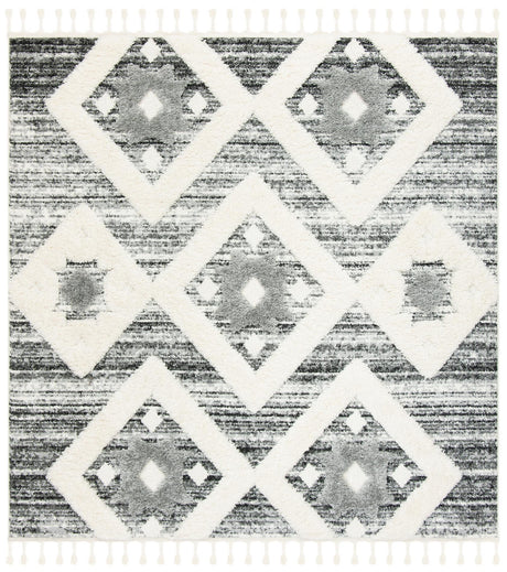 Safavieh Moroccan Tassel Shag Mts664G Grey/Ivory Rug.