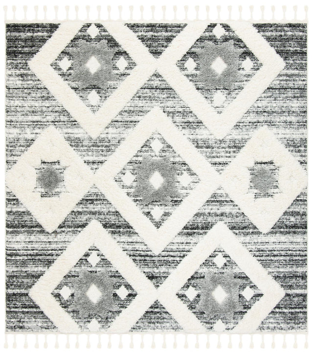 Safavieh Moroccan Tassel Shag Mts664G Grey/Ivory Rug.