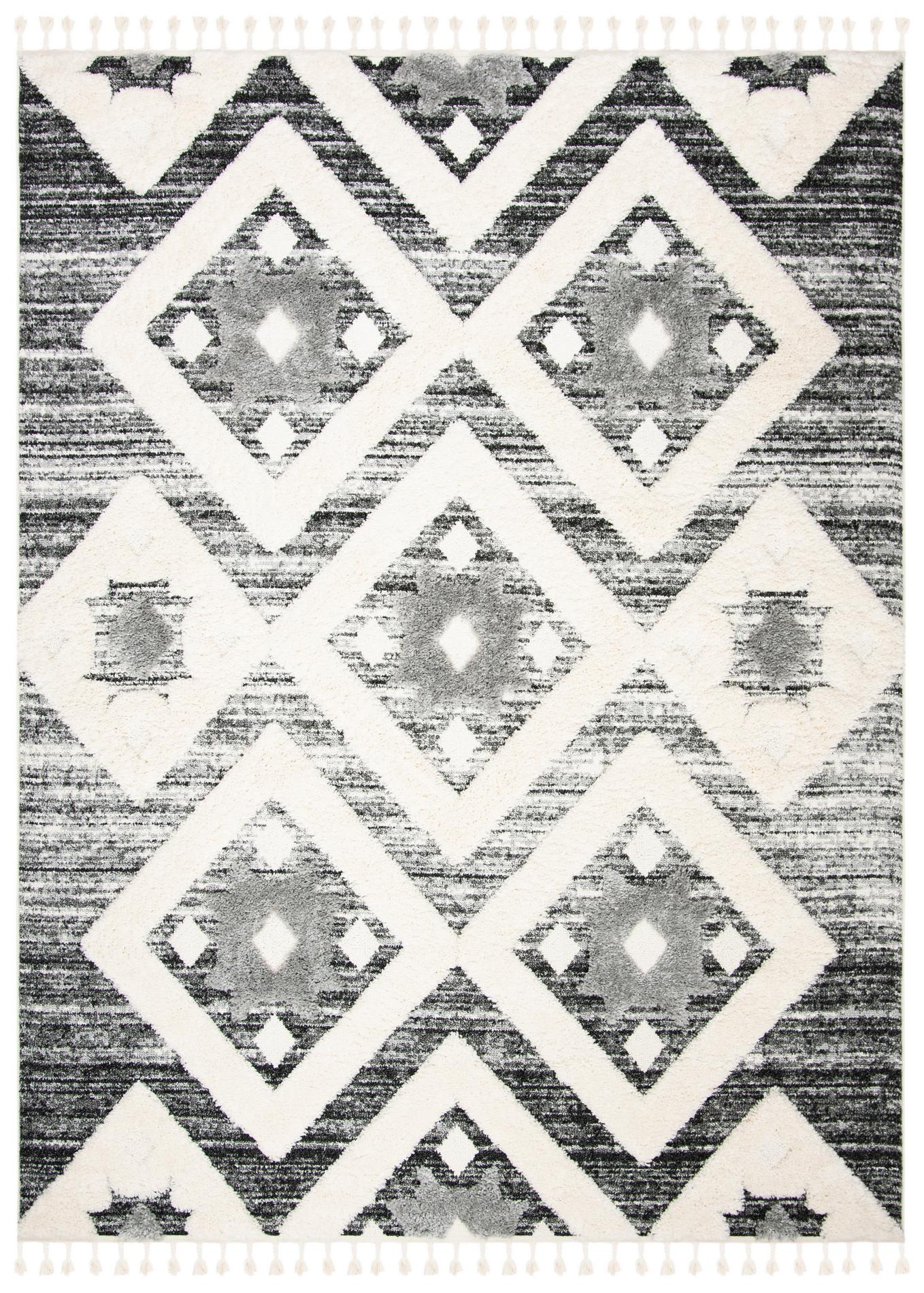 Safavieh Moroccan Tassel Shag Mts664G Grey/Ivory Rug.