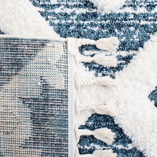 Safavieh Moroccan Tassel Shag Mts664M Blue/Ivory Rug.