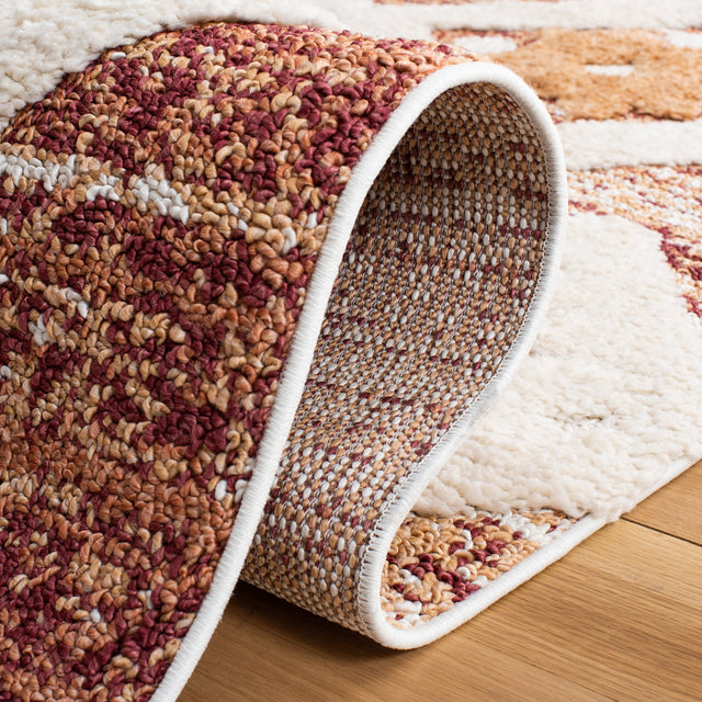 Safavieh Moroccan Tassel Shag Mts664P Rust/Ivory Rug.