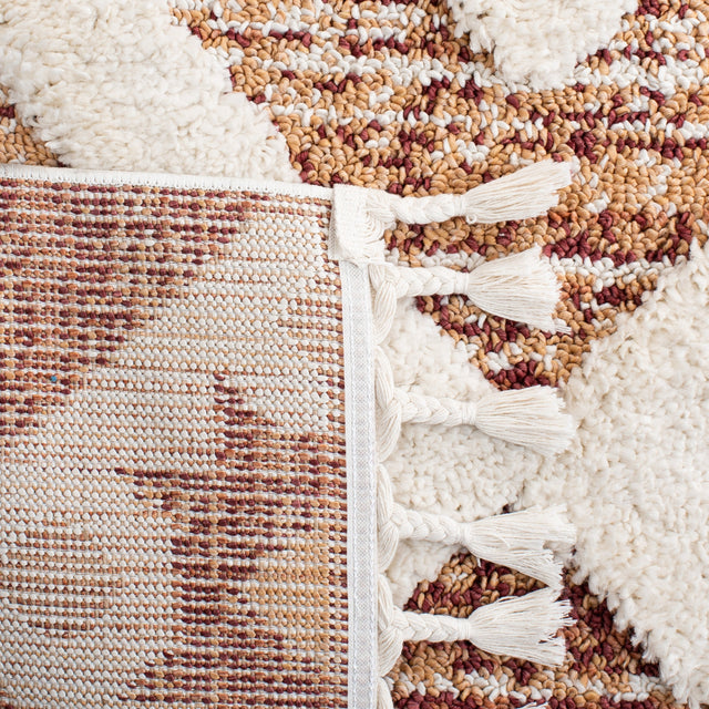 Safavieh Moroccan Tassel Shag Mts664P Rust/Ivory Rug.