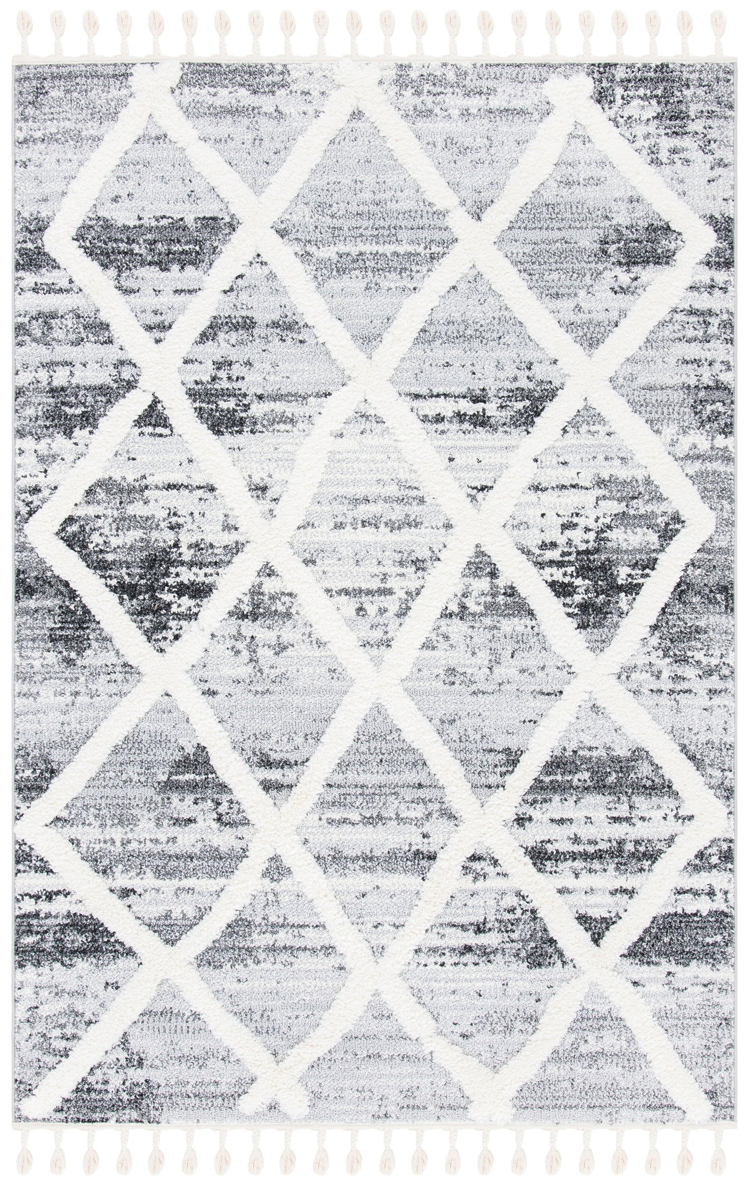 Safavieh Moroccan Tassel Shag Mts674F Grey/Ivory Rugs.