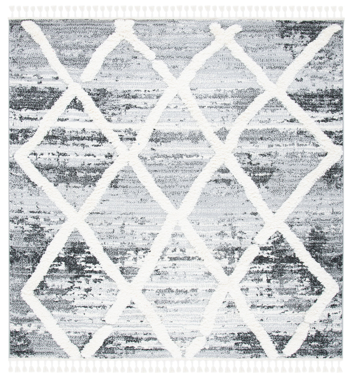 Safavieh Moroccan Tassel Shag Mts674F Grey/Ivory Rugs.