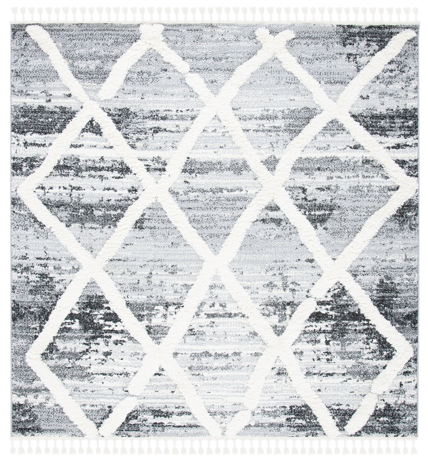 Safavieh Moroccan Tassel Shag Mts674F Grey/Ivory Rugs.