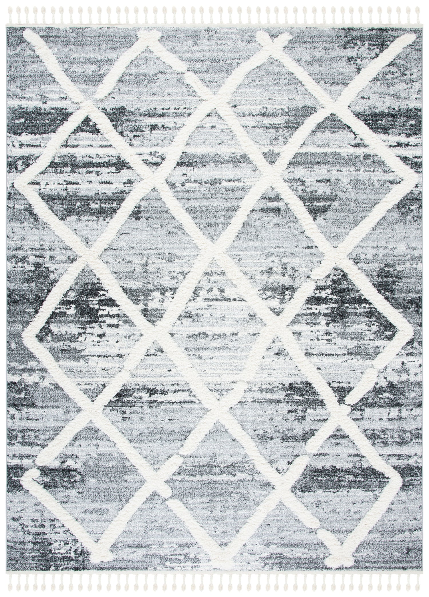 Safavieh Moroccan Tassel Shag Mts674F Grey/Ivory Rugs.