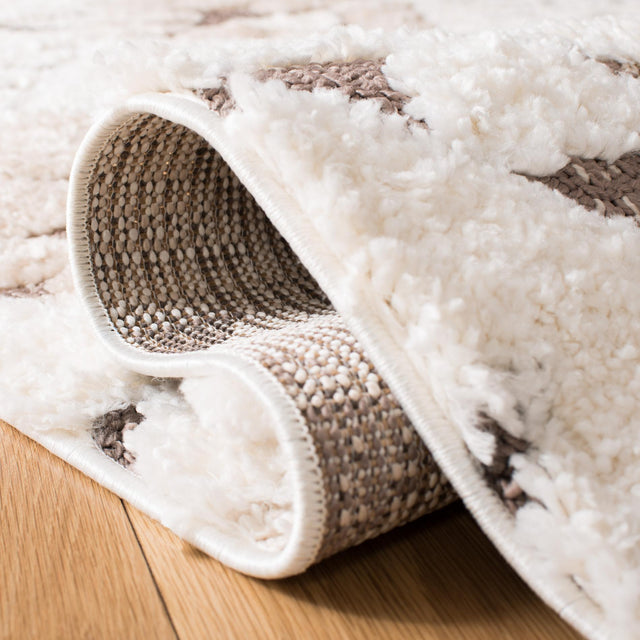 Safavieh Moroccan Tassel Shag Mts688A Ivory/Brown Rug.