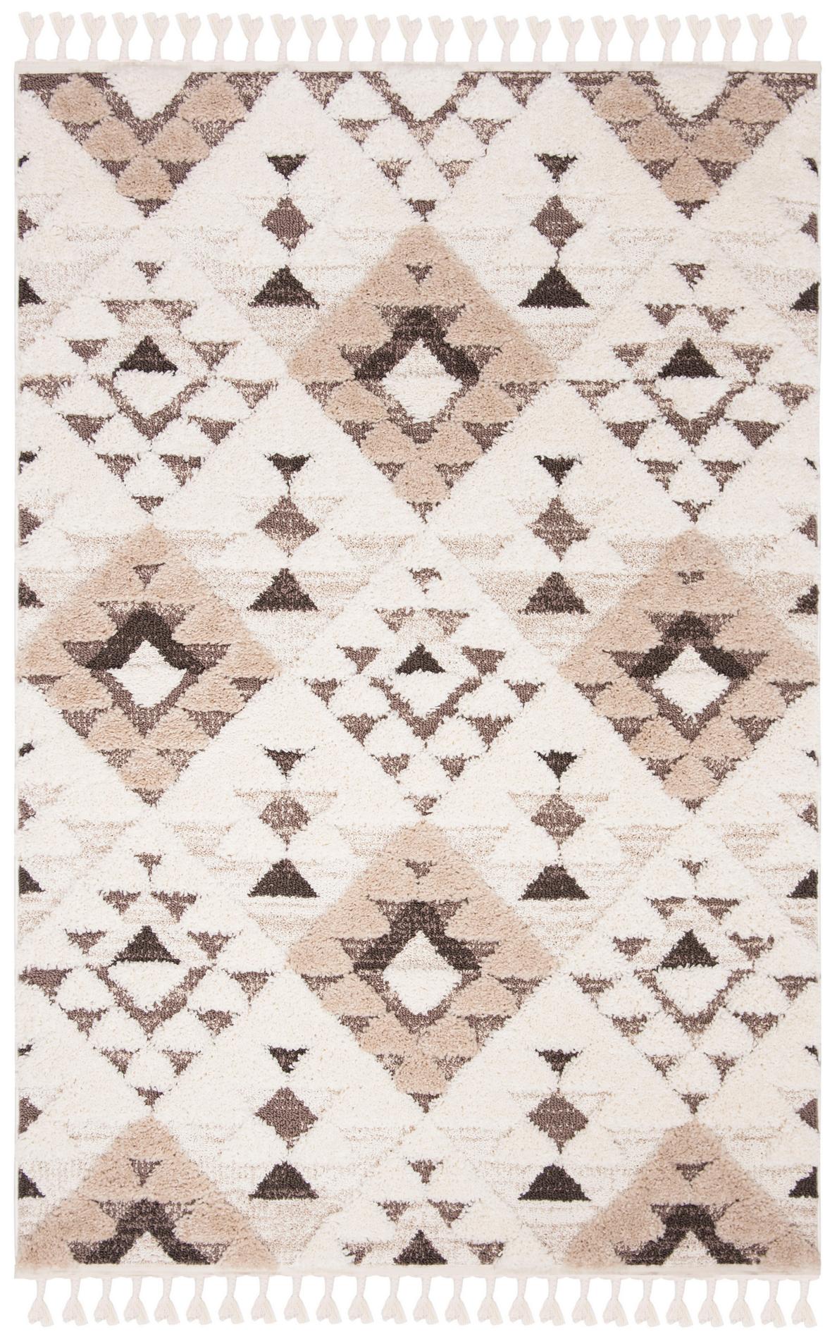Safavieh Moroccan Tassel Shag Mts688A Ivory/Brown Rug.