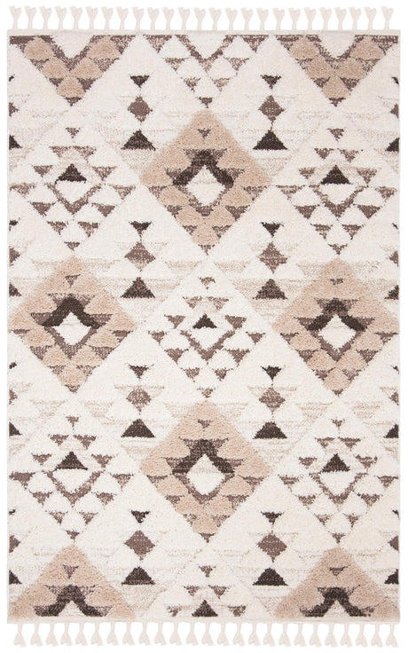 Safavieh Moroccan Tassel Shag Mts688A Ivory/Brown Rug.