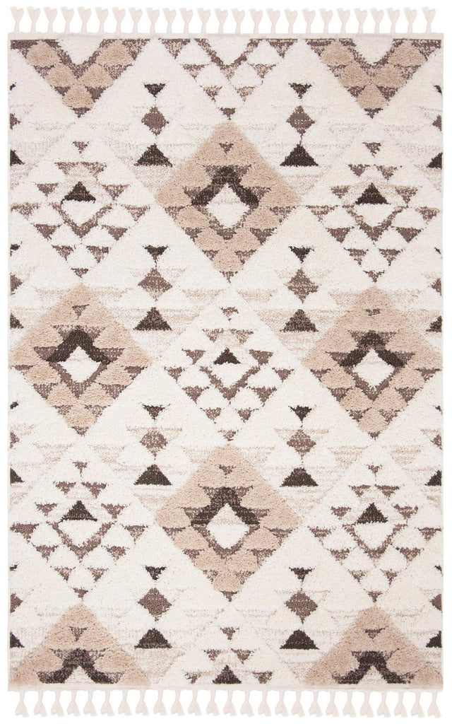 Safavieh Moroccan Tassel Shag Mts688A Ivory/Brown Rug.