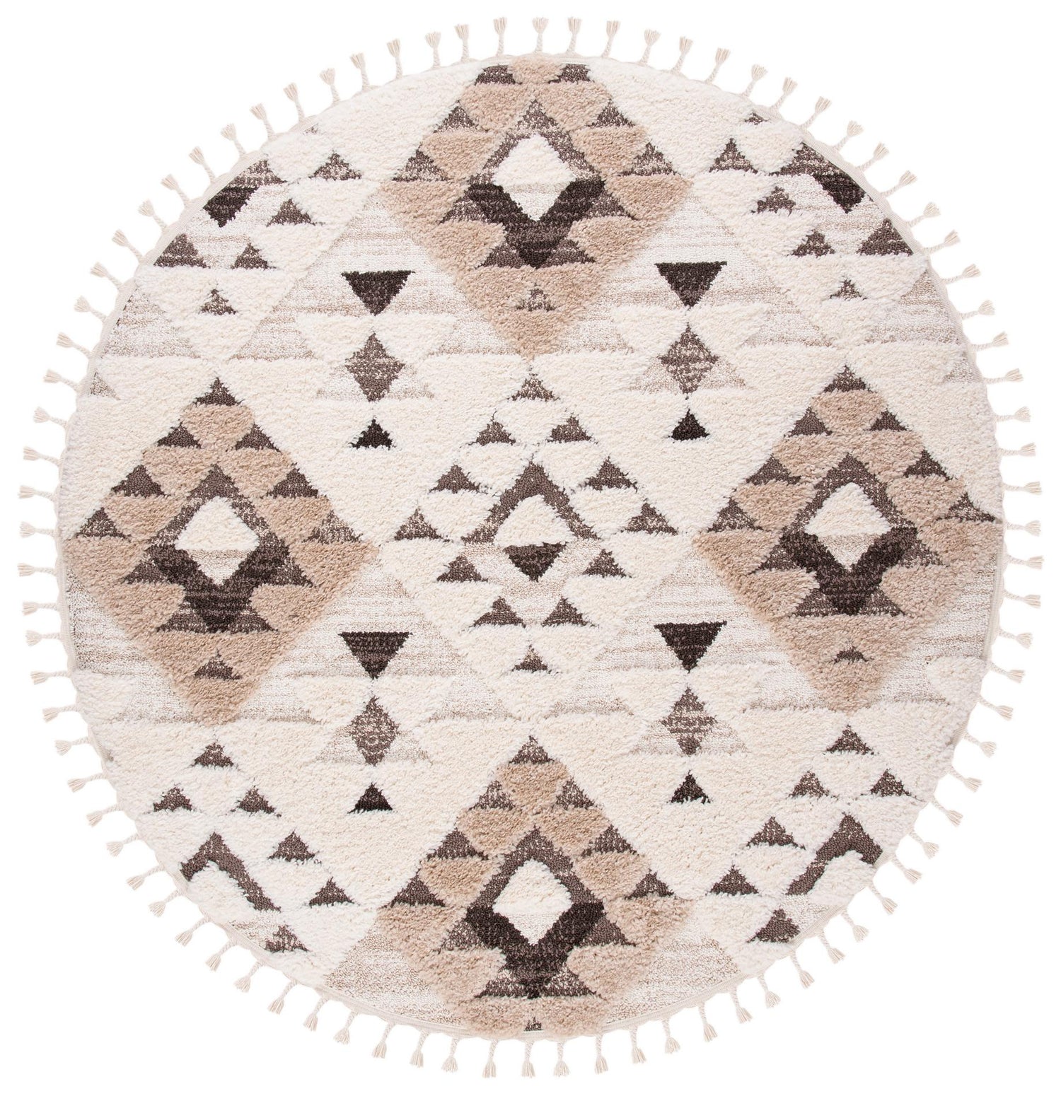 Safavieh Moroccan Tassel Shag Mts688A Ivory/Brown Rug.
