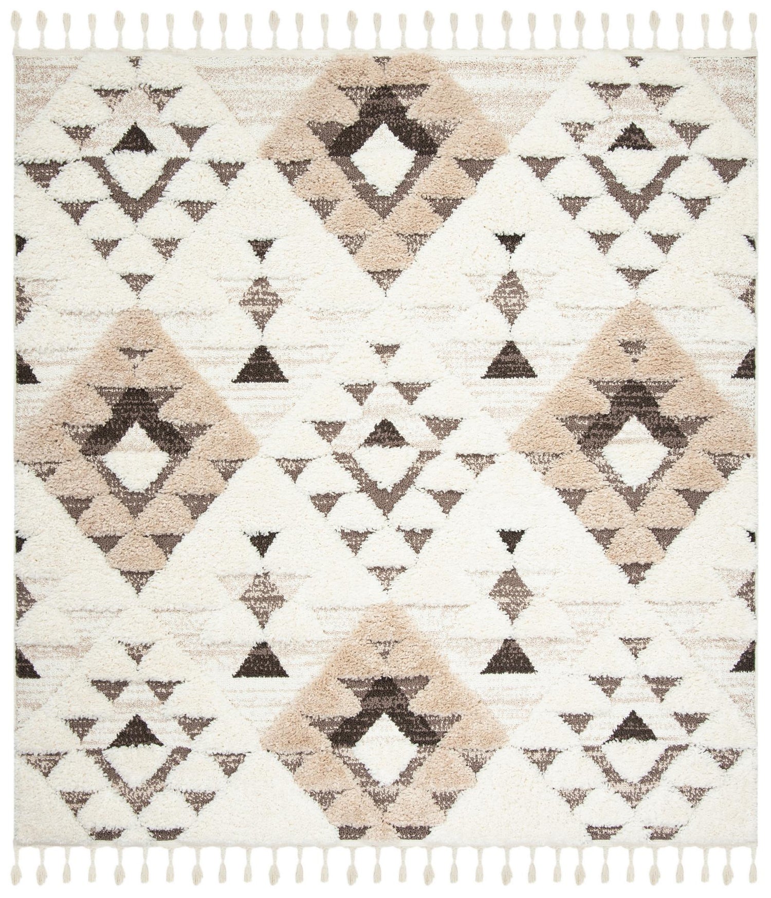 Safavieh Moroccan Tassel Shag Mts688A Ivory/Brown Rug.