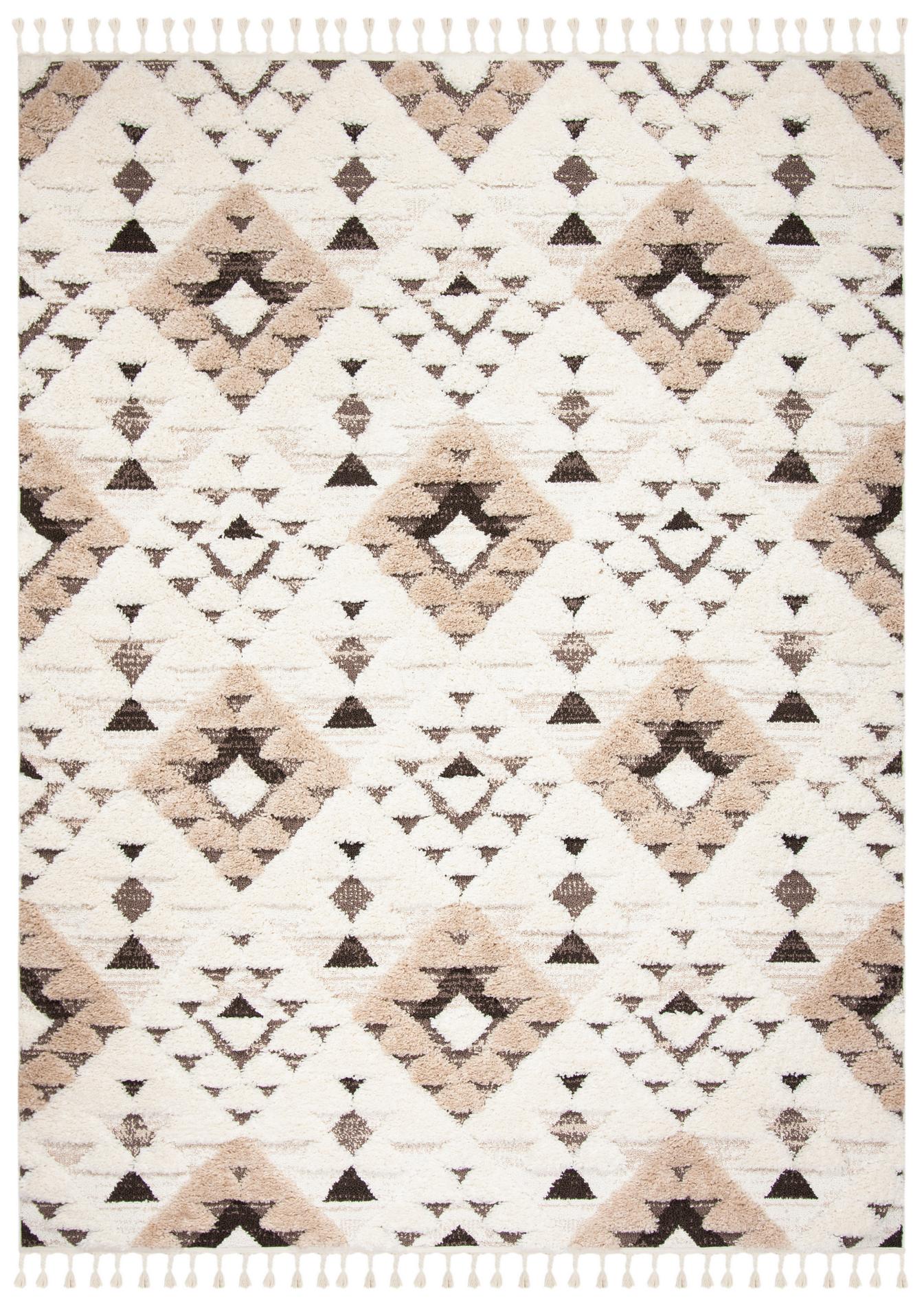 Safavieh Moroccan Tassel Shag Mts688A Ivory/Brown Rug.