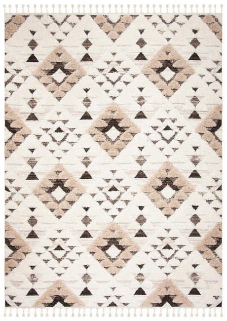 Safavieh Moroccan Tassel Shag Mts688A Ivory/Brown Rug.