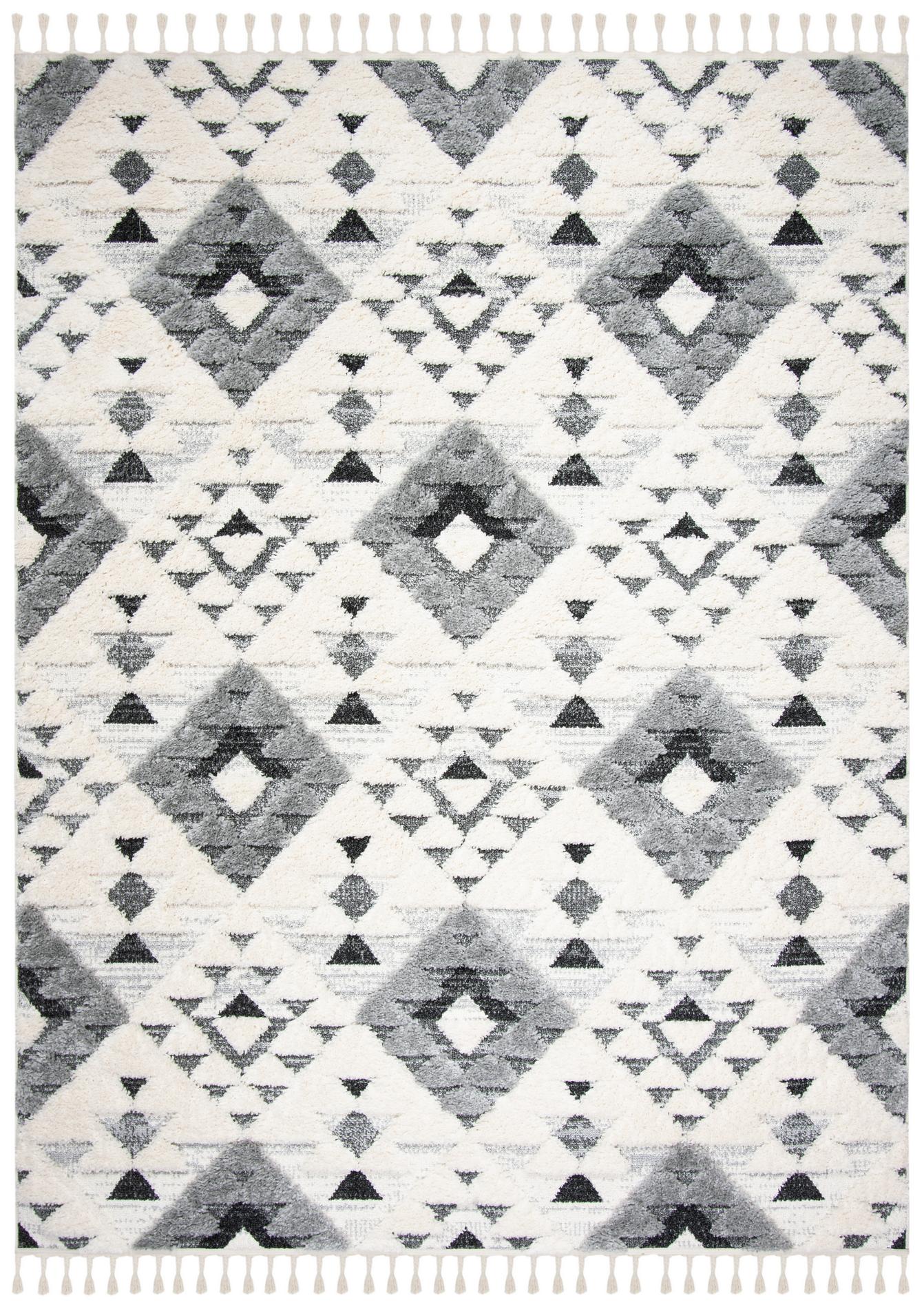 Safavieh Moroccan Tassel Shag Mts688F Ivory/Grey Rug.