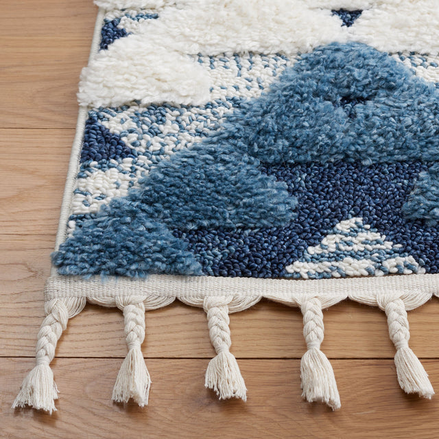 Safavieh Moroccan Tassel Shag Mts688M Blue/Ivory Rug.