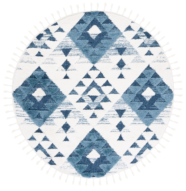 Safavieh Moroccan Tassel Shag Mts688M Blue/Ivory Rug.