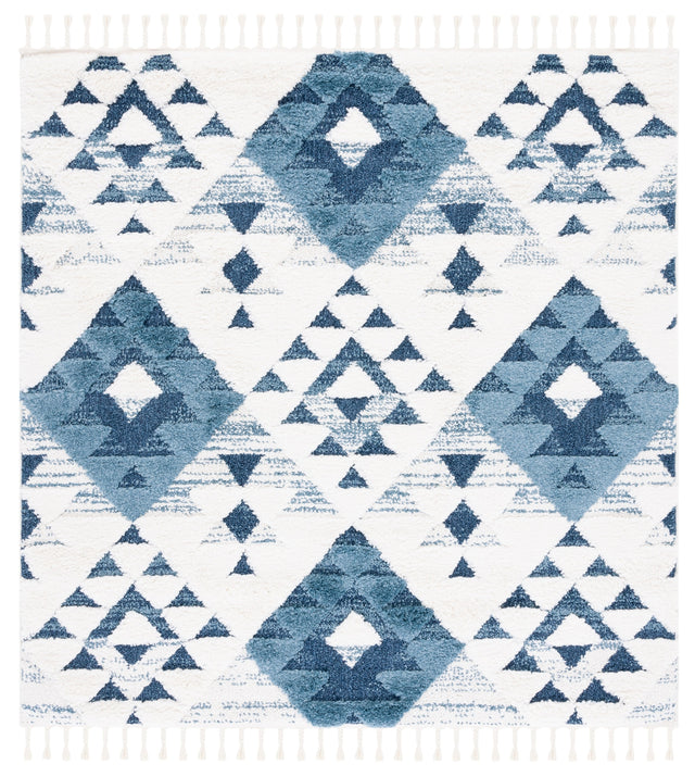 Safavieh Moroccan Tassel Shag Mts688M Blue/Ivory Rug.