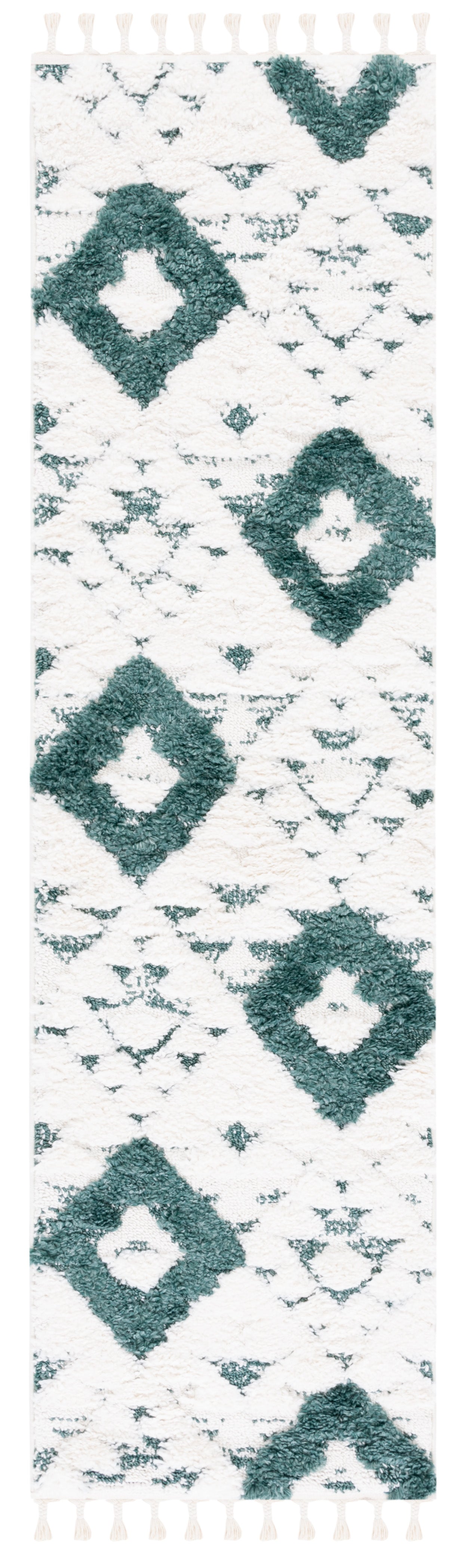 Safavieh Moroccan Tassel Shag Mts688Y Green/Ivory Rug.