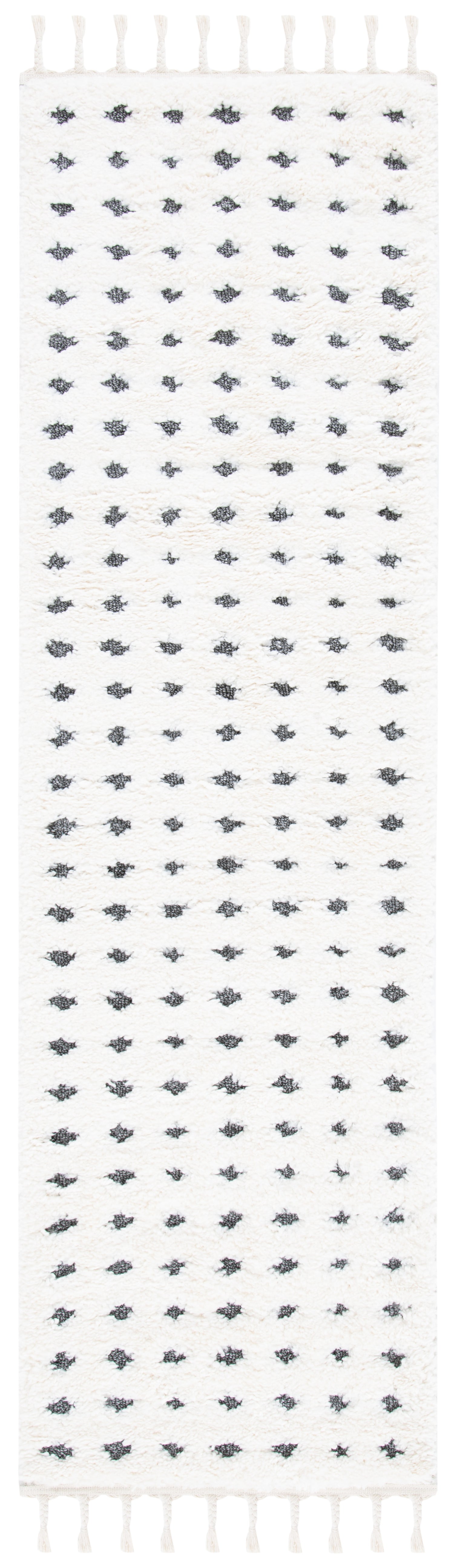 Safavieh Moroccan Tassel Shag Mts690A Ivory/Grey Rugs.