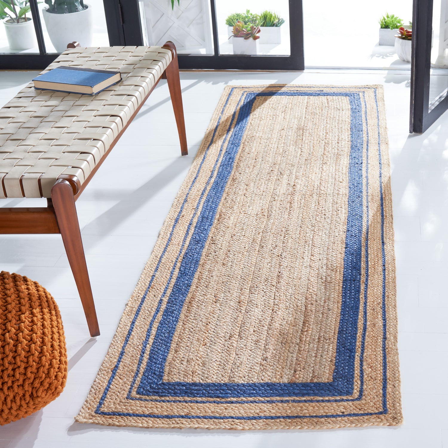 Safavieh Natural Fiber Nf109N Navy/Natural Rugs.