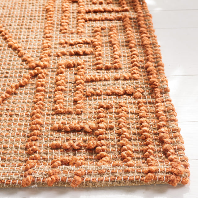 Safavieh Natural Fiber Nf220P Orange/Natural Rug.