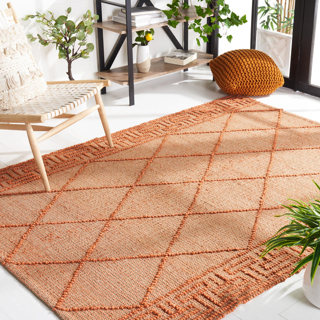 Safavieh Natural Fiber Nf220P Orange/Natural Rug.