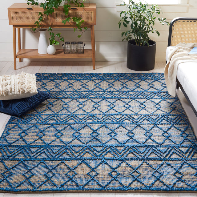 Safavieh Natural Fiber Nf221M Blue/Natural Rug.