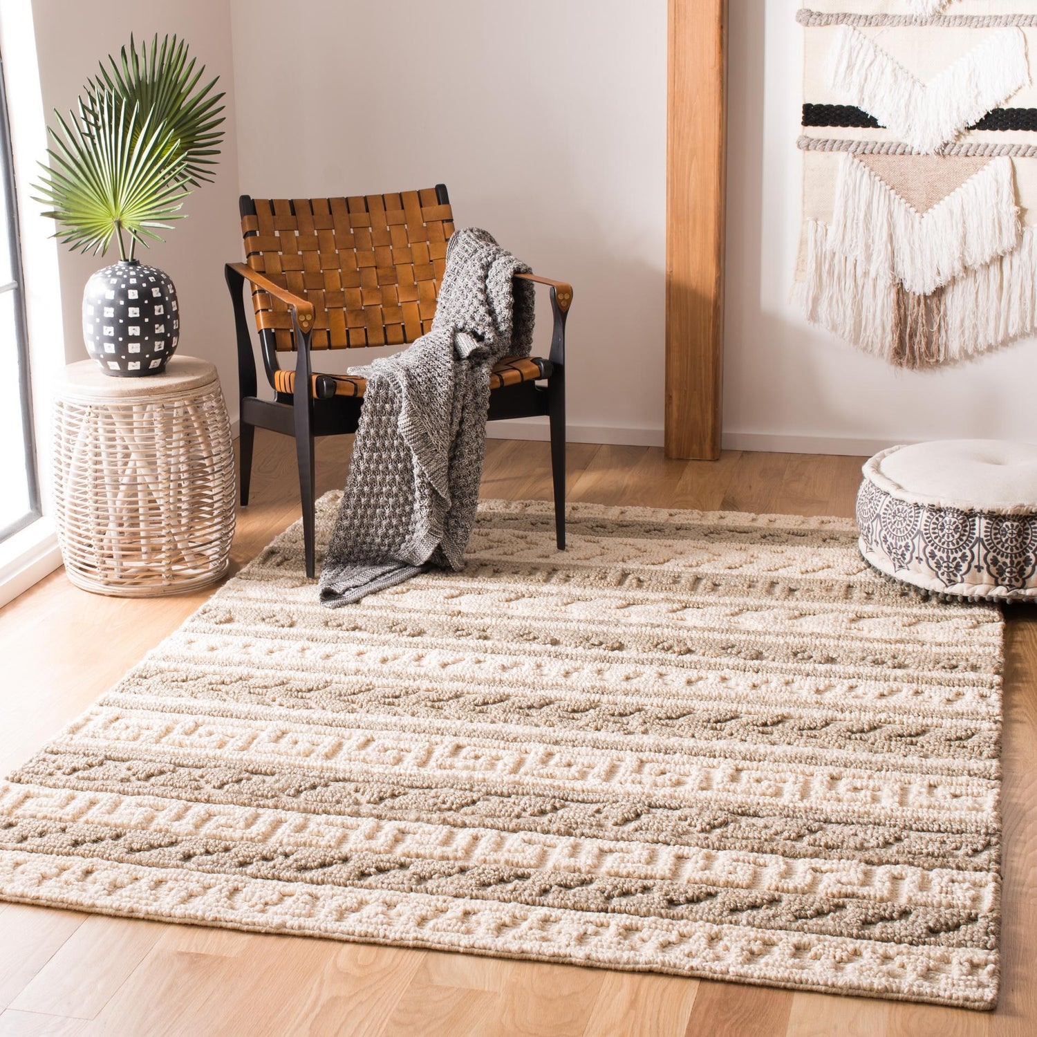 Safavieh Natural Fiber Nf589Y Green/Ivory Rugs.