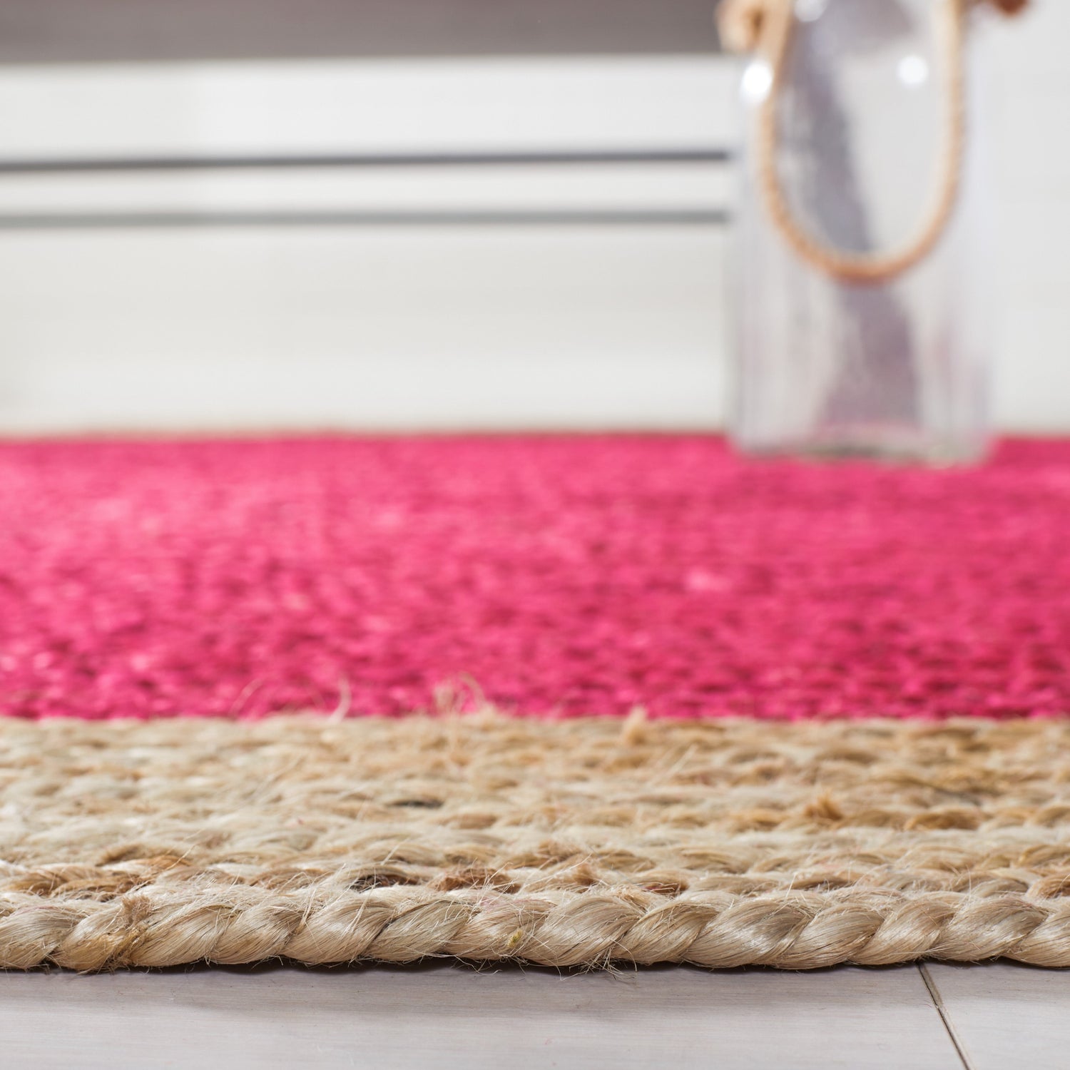 Safavieh Natural Fiber Nf801C Fuchsia/Natural Rug.