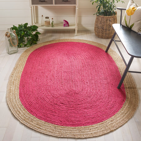 Safavieh Natural Fiber Nf801C Fuchsia/Natural Rug.