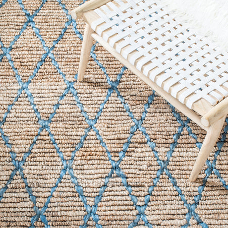 Safavieh Natural Fiber Nf951N Natural/Navy Rugs.