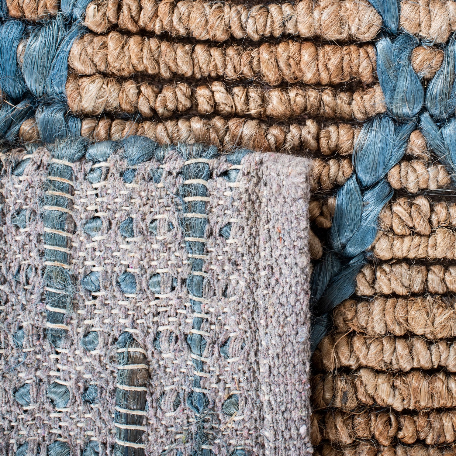 Safavieh Natural Fiber Nf951N Natural/Navy Rugs.