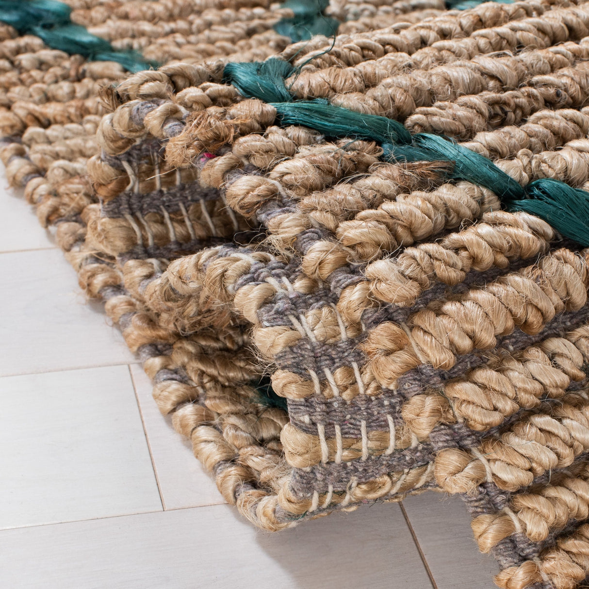 Safavieh Natural Fiber Nf951X Natural/Dark Green Rugs.