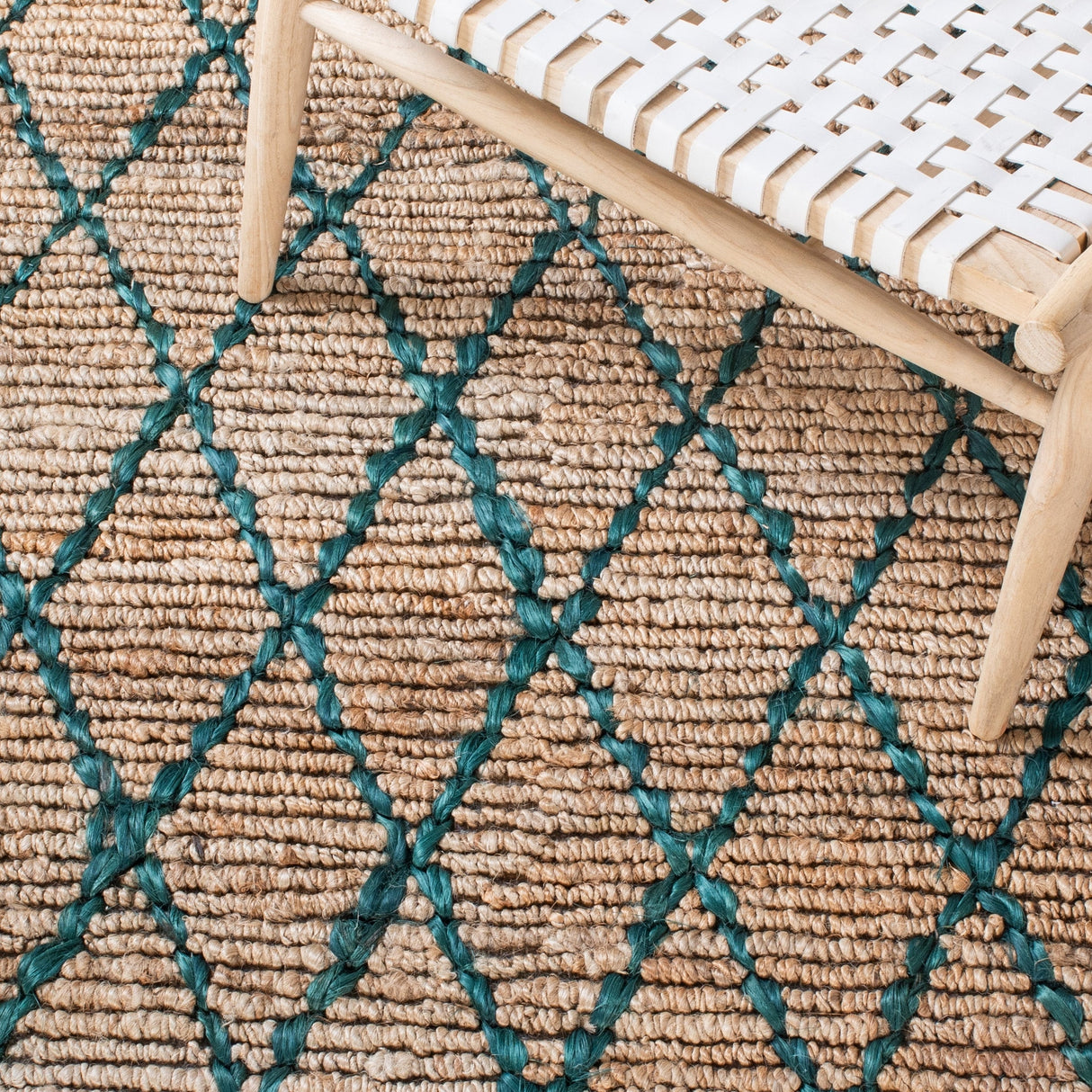 Safavieh Natural Fiber Nf951X Natural/Dark Green Rugs.
