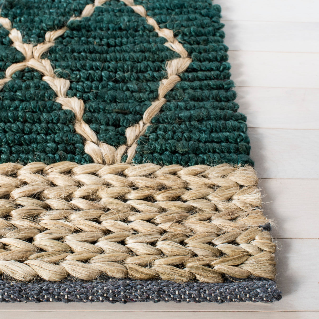 Safavieh Natural Fiber Nf951Y Dark Green/Natural Rugs.