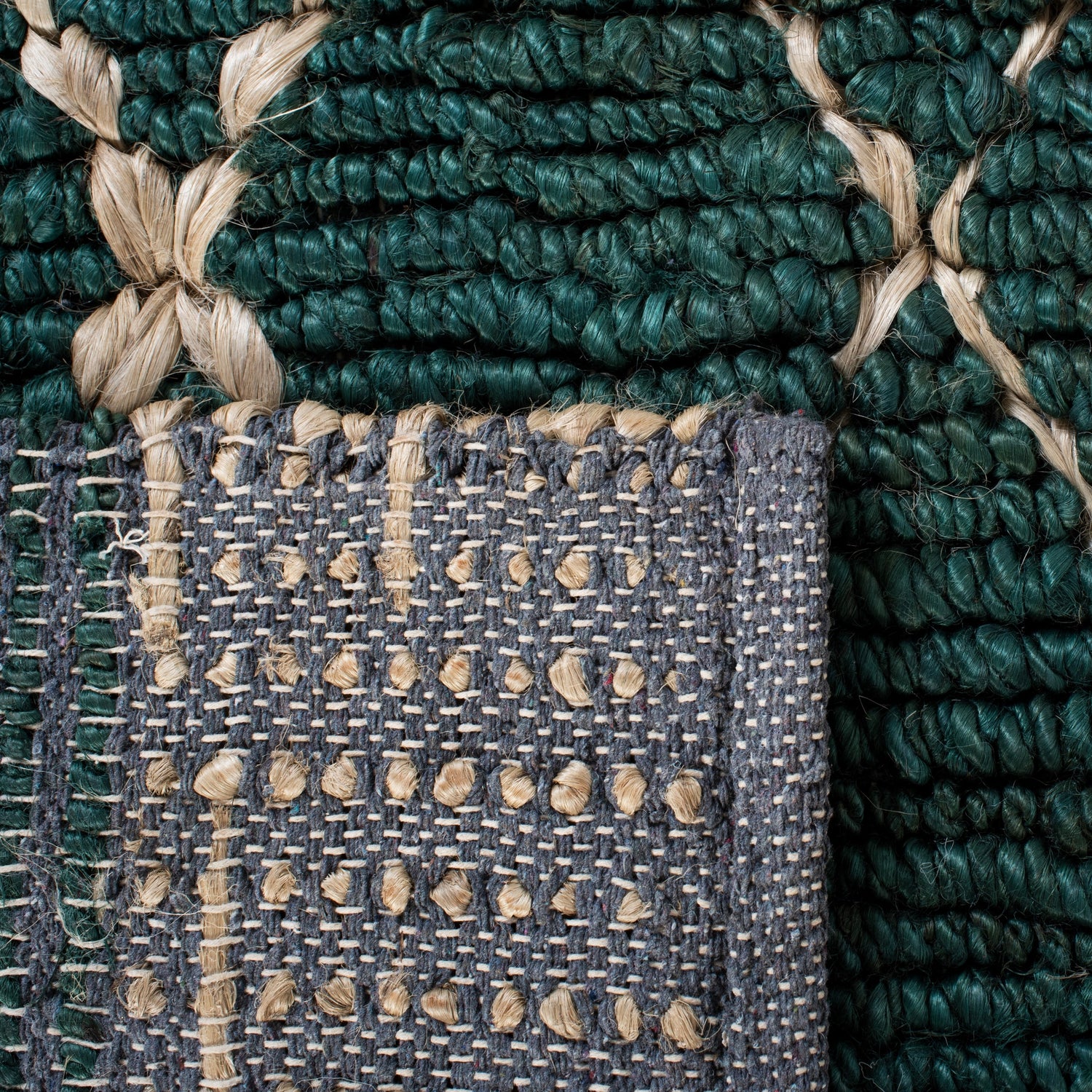Safavieh Natural Fiber Nf951Y Dark Green/Natural Rugs.